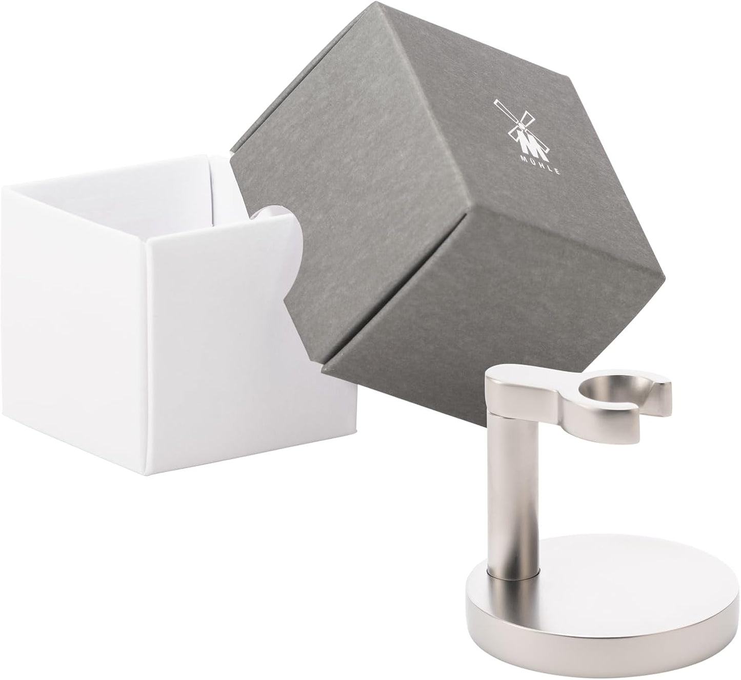 MÜHLE Classic Safety Razor Holder - Matt Chrome Shaving Stand | Fits ROCCA & COMPANION Razors