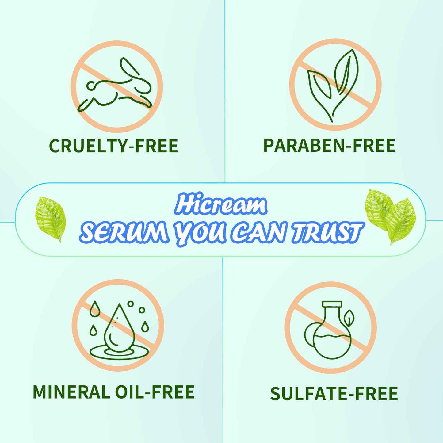 Hicream Face Serum Set 3-Pcs Set, Includes Vitamin C, Hyaluronic Acid & Retinol - Skin Care Set for Brightening, Firming, Hydrating - Facial Skin Care Set for Fine Lines, Dark Spot Corrector