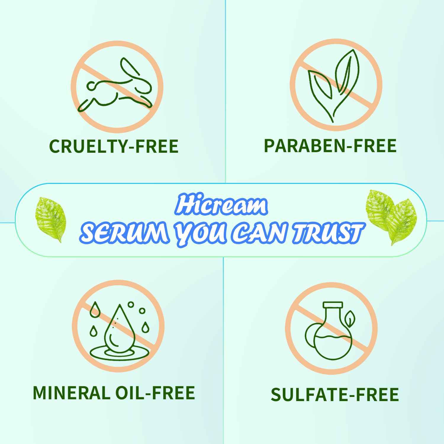 Hicream Face Serum Set 3-Pcs Set, Includes Vitamin C, Hyaluronic Acid & Retinol - Skin Care Set for Brightening, Firming, Hydrating - Facial Skin Care Set for Fine Lines, Dark Spot Corrector