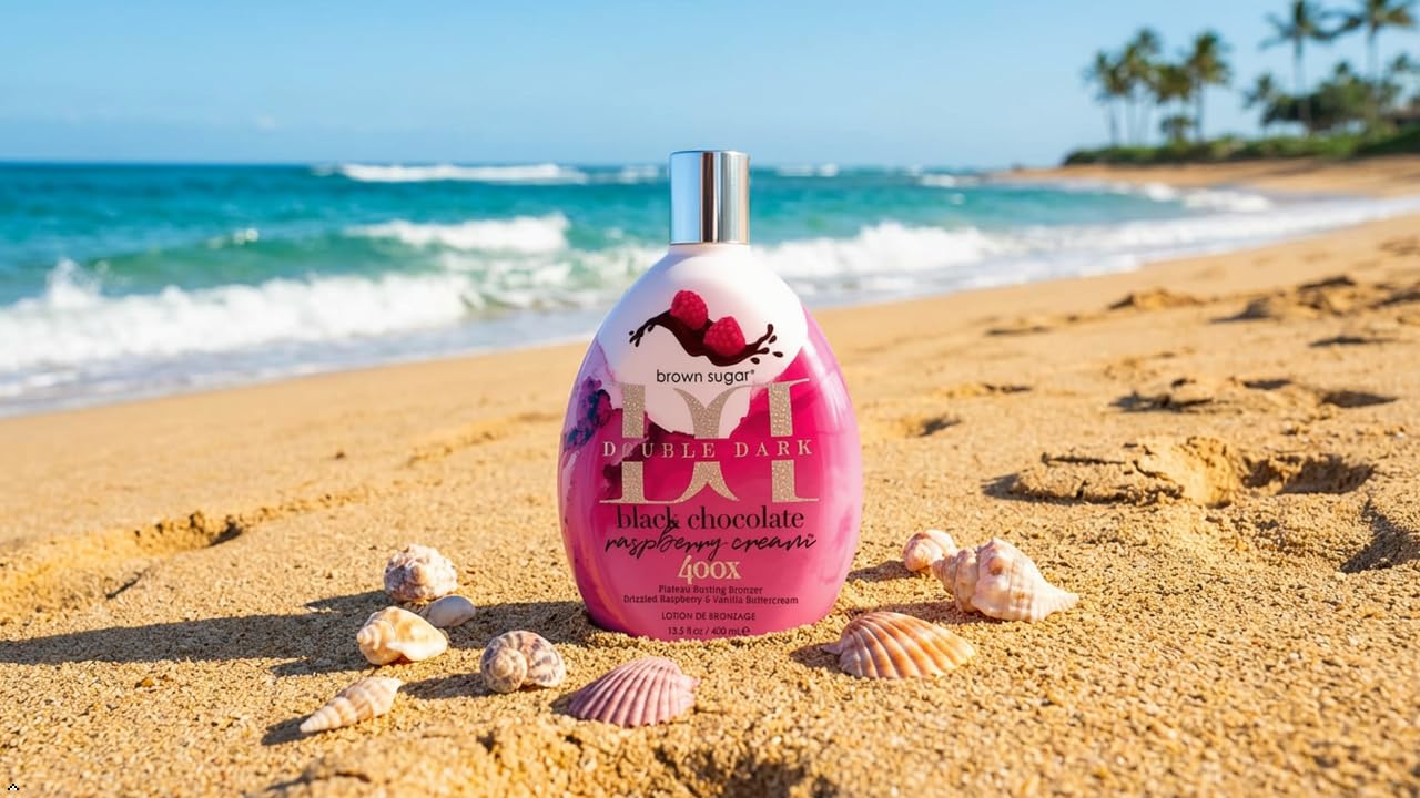 Brown Sugar Black Chocolate Raspberry Cream 400X Plateau-Busting Bronzer with Max Silicones, Skin Hydrators, and Advanced Color Enhancers – 13.5 oz Tanning Lotion