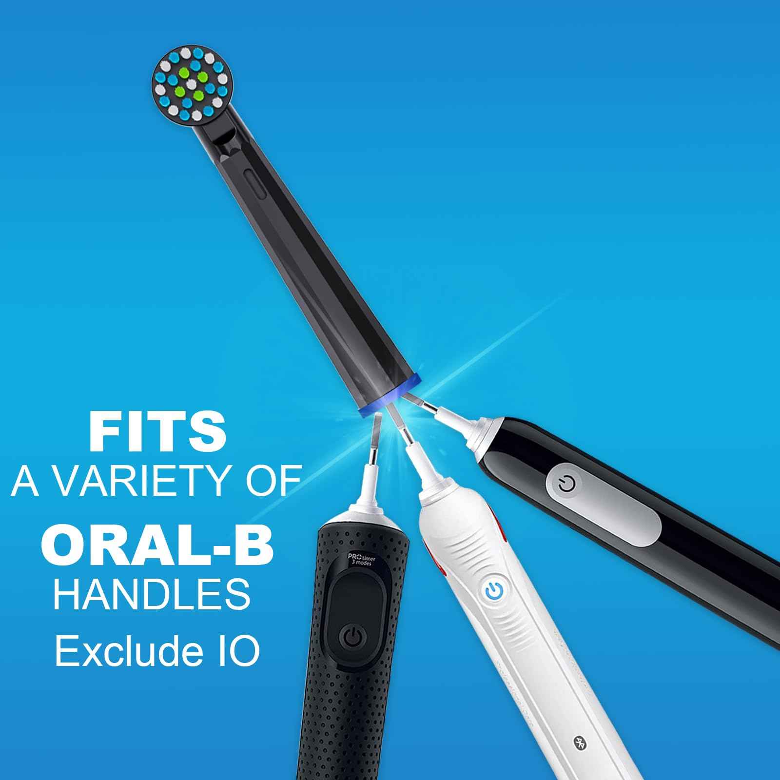 Replacement Toothbrush Heads for Oral B Pro 1000 Replacement Heads,Black,12 Count