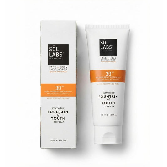 SOL LABS Mineral Sunscreen SPF 30 Face & Body - Lightweight, Hydrating Daily Moisturizer - No White Cast - Anti-Aging Formula Niacinamide, Zinc Oxide - Reef Safe Korean Skin Care - Sunscreen Lotion