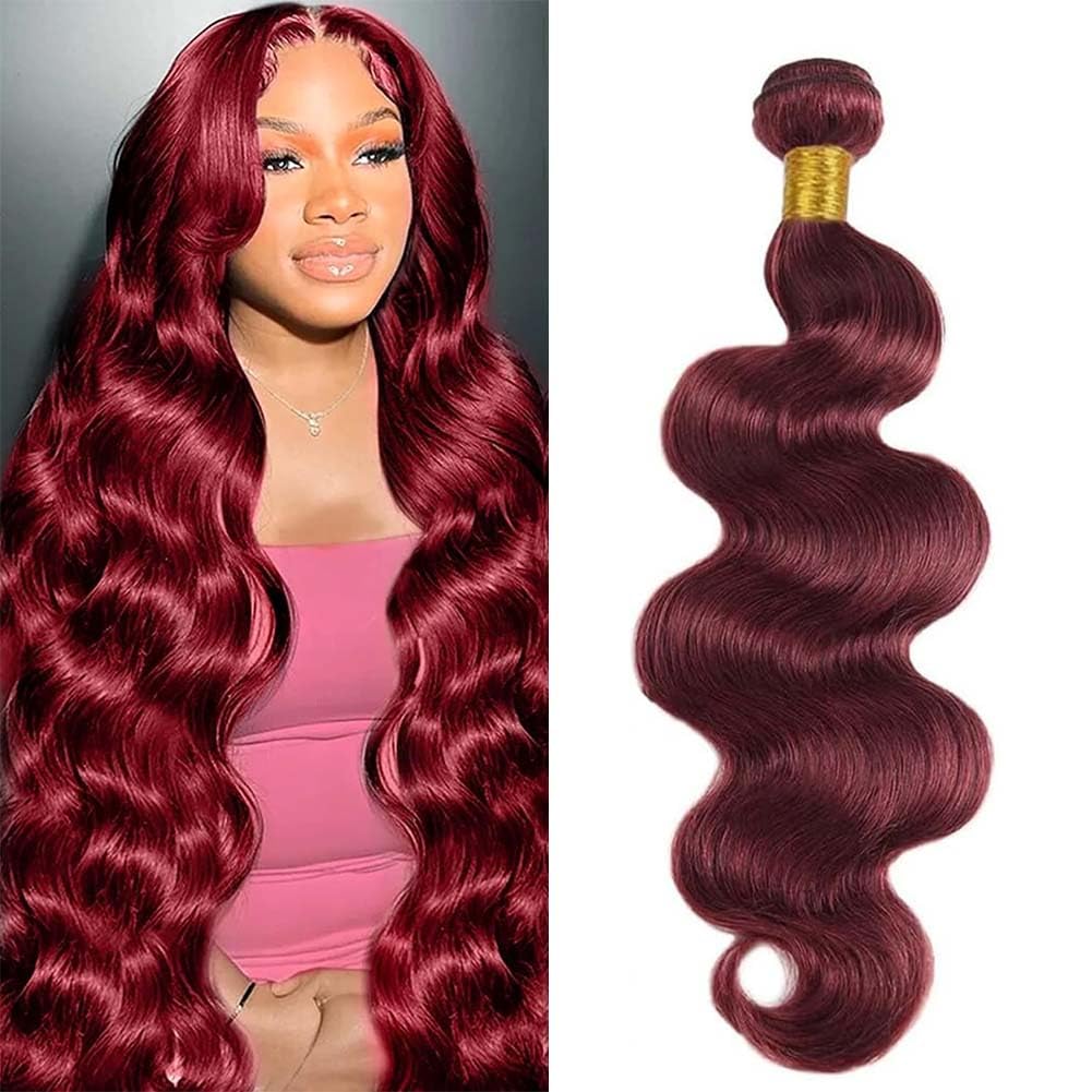 Burgundy Bundles Human Hair Body Wave 18 Inch Bundle Brazilian Hair Wine Red Body Wave Human Hair Extensions