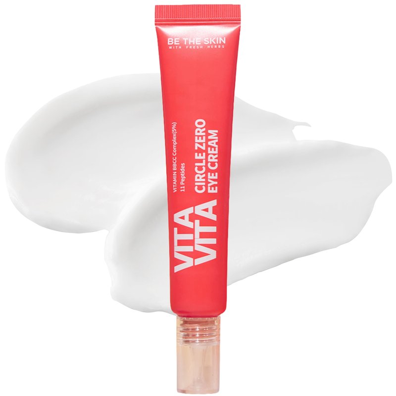 BE THE SKIN Vitavita Dark Circle Zero Eye Cream - 11 Peptides with EGF & FGF, 50,000ppm Vitamin BC Complex & Niacinamide, Milia-Safe, Helps Visibly Brighten & Firm Under Eye Area 1.01 oz
