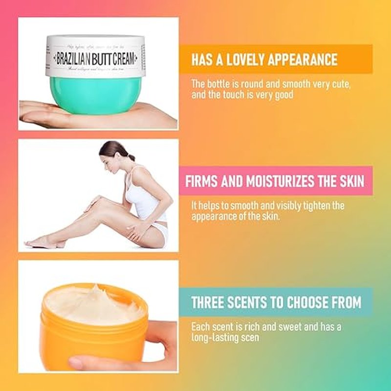 Moisturizing Butt Cream, Body Cream Butt Firming Cream Body Skin Repair- Fast Absorbing, Non-Greasy Hydrate & Smooth Skin- 80ml (#2 Fresh Flower Fruit Smell)