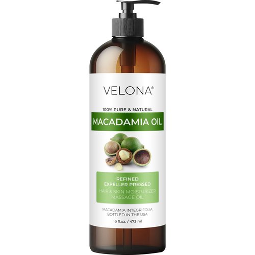 velona Macadamia Nut Oil 16 Fl Oz | 100% Pure and Natural Carrier Oil | Refined | Cooking, Skin, Hair, Body & Face Moisturizing | Use Today - Enjoy Results