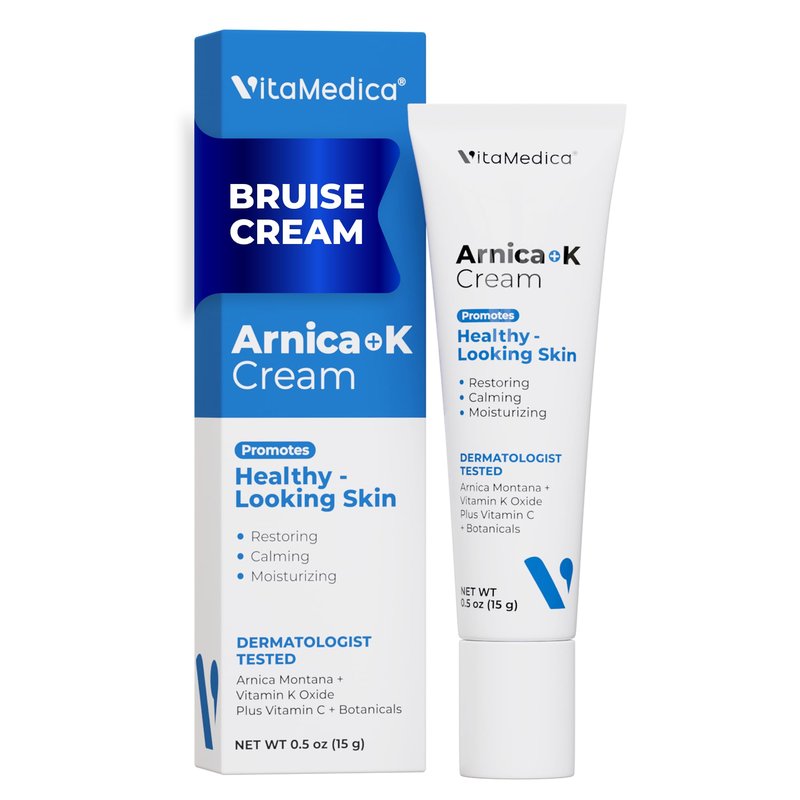 VitaMedica Arnica + Vitamin K Cream for Face & Under-Eye, Lightweight Sensitive-Skin Formula, 0.5 oz