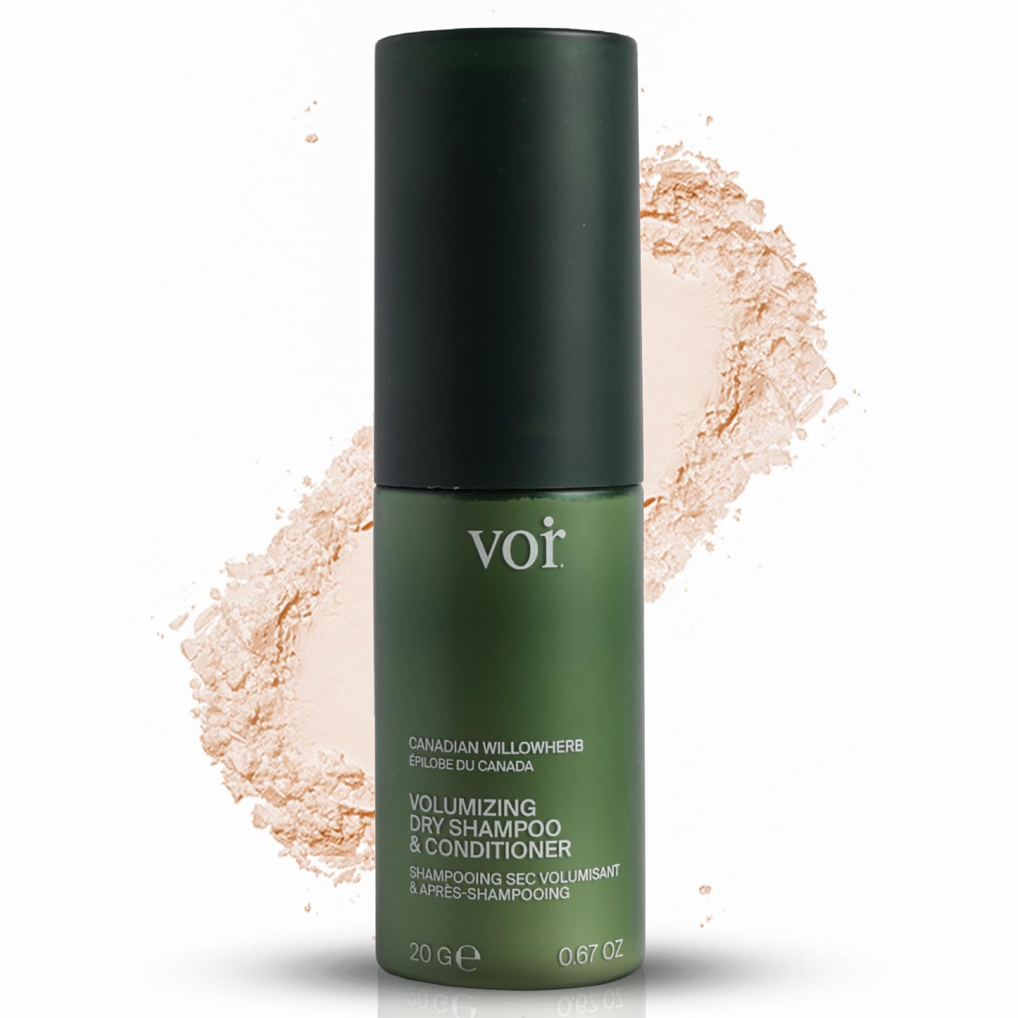 Voir Non-Aerosol Haircare Volumizing Dry Shampoo & Conditioner for Women, Organic Dry Shampoo Powder with Willowherb, Green Tea Extract, Oil-Absorbing, Scalp-Soothing, Travel Size, 0.67 oz