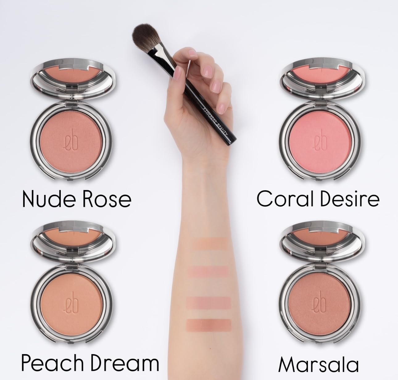 Mineral Veil Blush - Coral Desire | Semi-Matte Finish, Ultra-Thin, Vegan 0.18 OZ