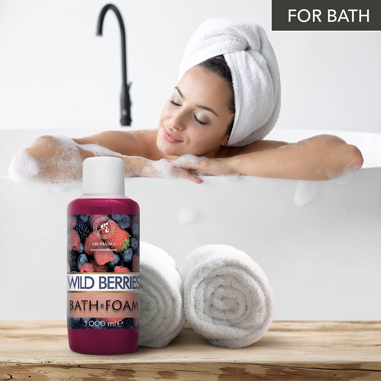 Bath Foam Wild Berries - Relaxing Aromatherapy for Good Sleep | 34 Fl Oz (1000ml)