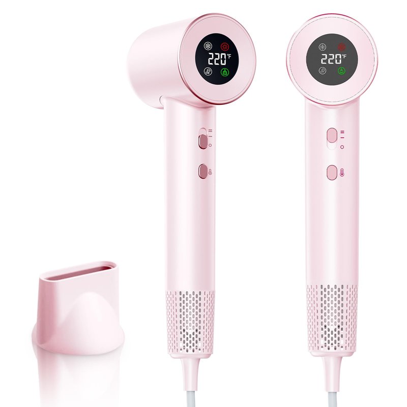 RUCHA Negative Ion Hair Dryer, 120V High-Speed Blow Dryer with 110,000 RPM Motor for Fast Drying, 4 Temps & 2 Speeds, Lightweight Frizz-Free Hairdryer with Magnetic Nozzle – Perfect for Home & Travel