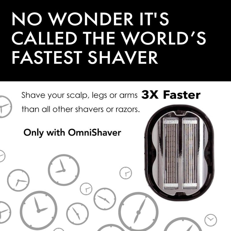 Premium Omnishaver with Cartridge Kit - The Fastest Way to Shave Head, Legs, Arms, Body|an Alternative to Disposable Shaving Razors Self Cleans & Strops During Use with Durable Blade|Bald Head Shaver