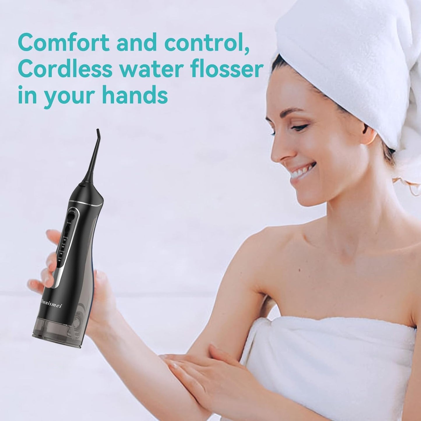 Portable Electric Water Flosser - 300ML Cordless Oral Irrigator with 4 Modes for Deep Cleaning | Waterproof Rechargeable for Home & Travel