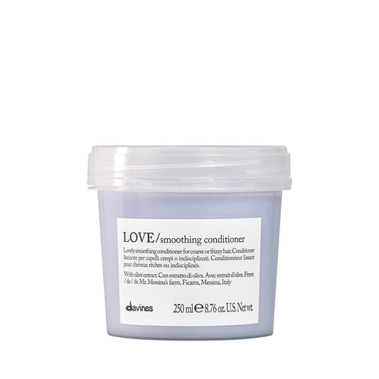 Davines LOVE Smoothing Conditioner, Taming Anti-Frizz Hydrating Action for Wavy, Unruly, Coarse Hair - Gives Controlled, Combable, Shiny, Sleek & Smooth Look with Minuta Olive Extract, 8.45 Fl Oz
