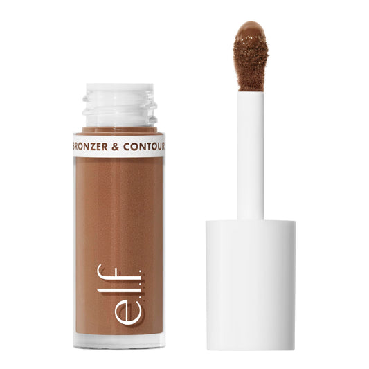 e.l.f. Camo Liquid Bronzer & Contour, Silky Pigmented Formula, Long-Lasting Glow for A Sun-Kissed, Sculpted Finish, Vegan & Cruelty-Free, 5.5 Medium/Tan