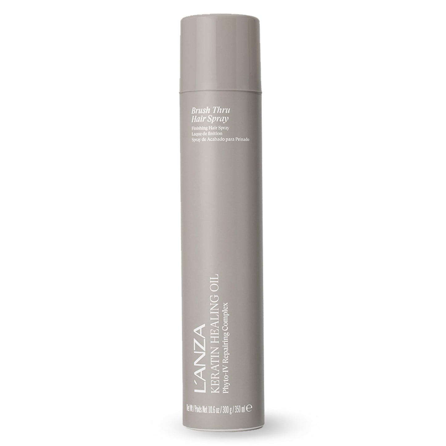 L'ANZA Keratin Healing Oil Brush Thru Hair Spray Medium Hold Hairspray, Brushable Control, Anti-Humidity, Adds Shine, Heat & UV Protection, Color Safe Anti-Humidity, Sulfate Free (10.6 Fl Oz)