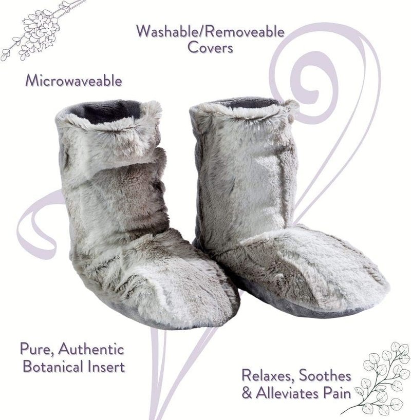 Sonoma Lavender Spa Booties - Microwavable Heated Slippers for Herbal Aromatherapy | Luxury Foot Warmers