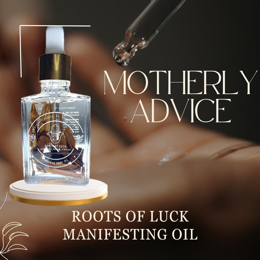 Motherly Advice: Roots of Luck Manifesting Oil- by Dani's Karma- Attracts Money, Abundance & Luck, Protection