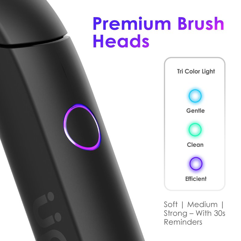 Electric Toothbrush, Portable Travel Sonic Toothbrush with Protective Case USB-C Rechargeable, Neutral Comfort Bristles, Waterproof, Smart Timer, Compact for Daily Use (Black)