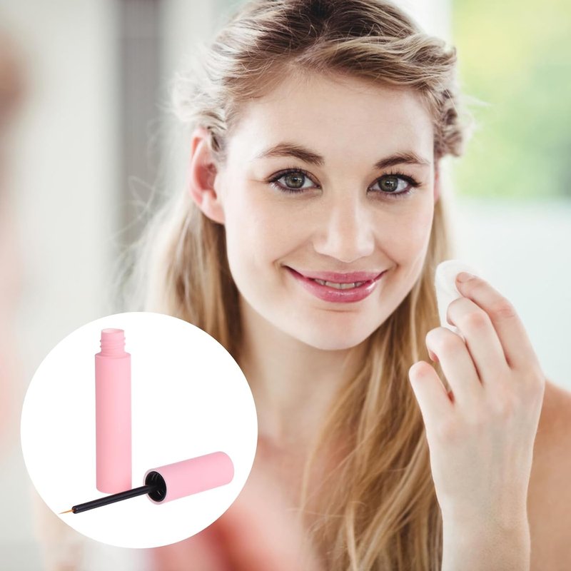 LALAFINA 30Pcs Plastic Eyeliner Tubes - 10ml Refillable Vials with Brush Applicator for DIY Eyelash Growth Oil & Eye Gloss