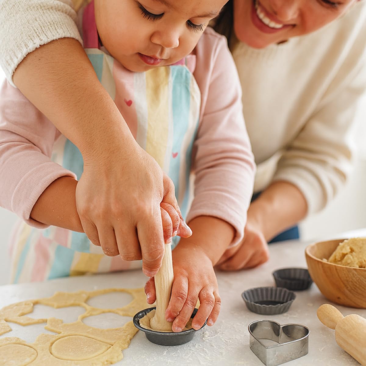 Mrs. Anderson’s Baking Dual-Sided Pastry Dough Tart Tamper, Hardwood, 6-Inches