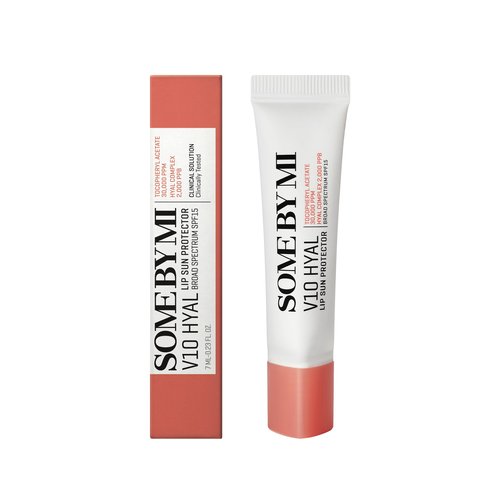SOME BY MI V10 Hyal Lip Sun Protector Rosy – Pack of 2, 0.46oz – Korean Tinted Glow SPF 15 Sunscreen Lip Balm for Dry & Sensitive Lips – Hydrating with Hyaluronic Acid & Vitamin E – Korean Skin Care