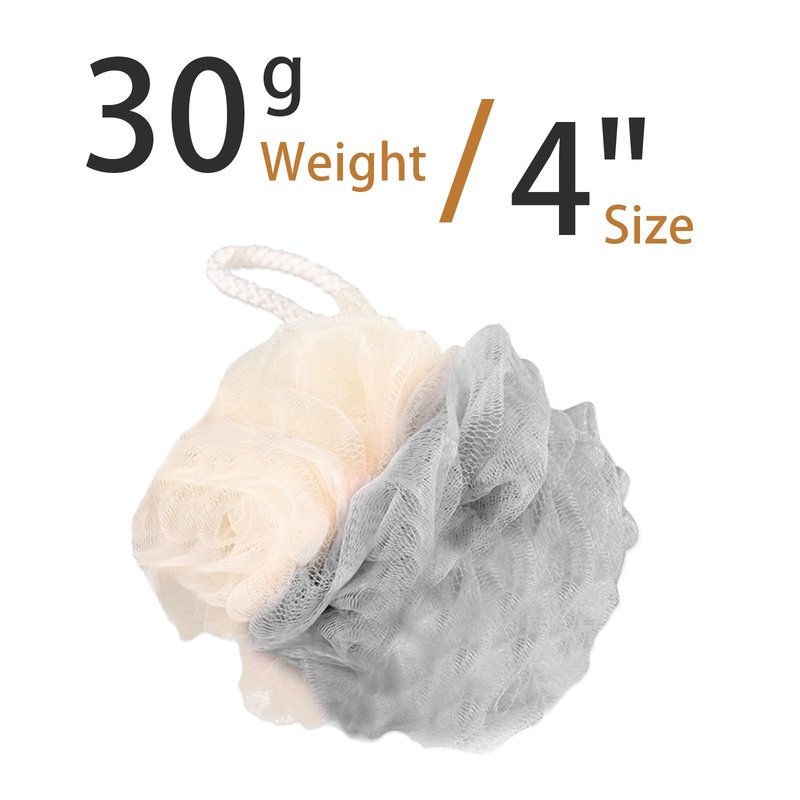 BEAGERUO 20 Pack Travel Loofah Individually Wrapped, Small Loofah Shower Puff, 30g Mini Bath Sponge Pouf Ball Body Sponges for Shower, Multicolor