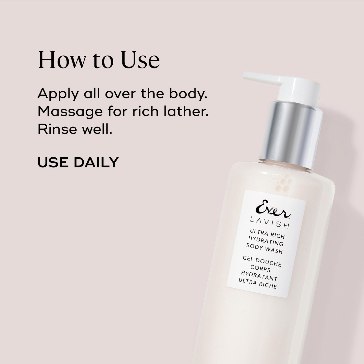 EVER Lavish Ultra Rich Hydrating Body Wash – Shea Butter, Argan & Coconut Oils with Superfruit Antioxidants & Hyaluronic Acid – Moisturizing Citrus-Vanilla Scent, 10 fl oz