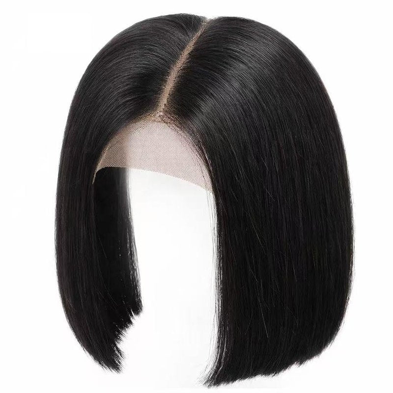 Eubeauty 2x6 Lace Part Bob Wig Human Hair, 10 Inch Straight Bob Wig Glueless, Pre Plucked Natural Hairline, 2x6 Black Short Bob Wig for Women