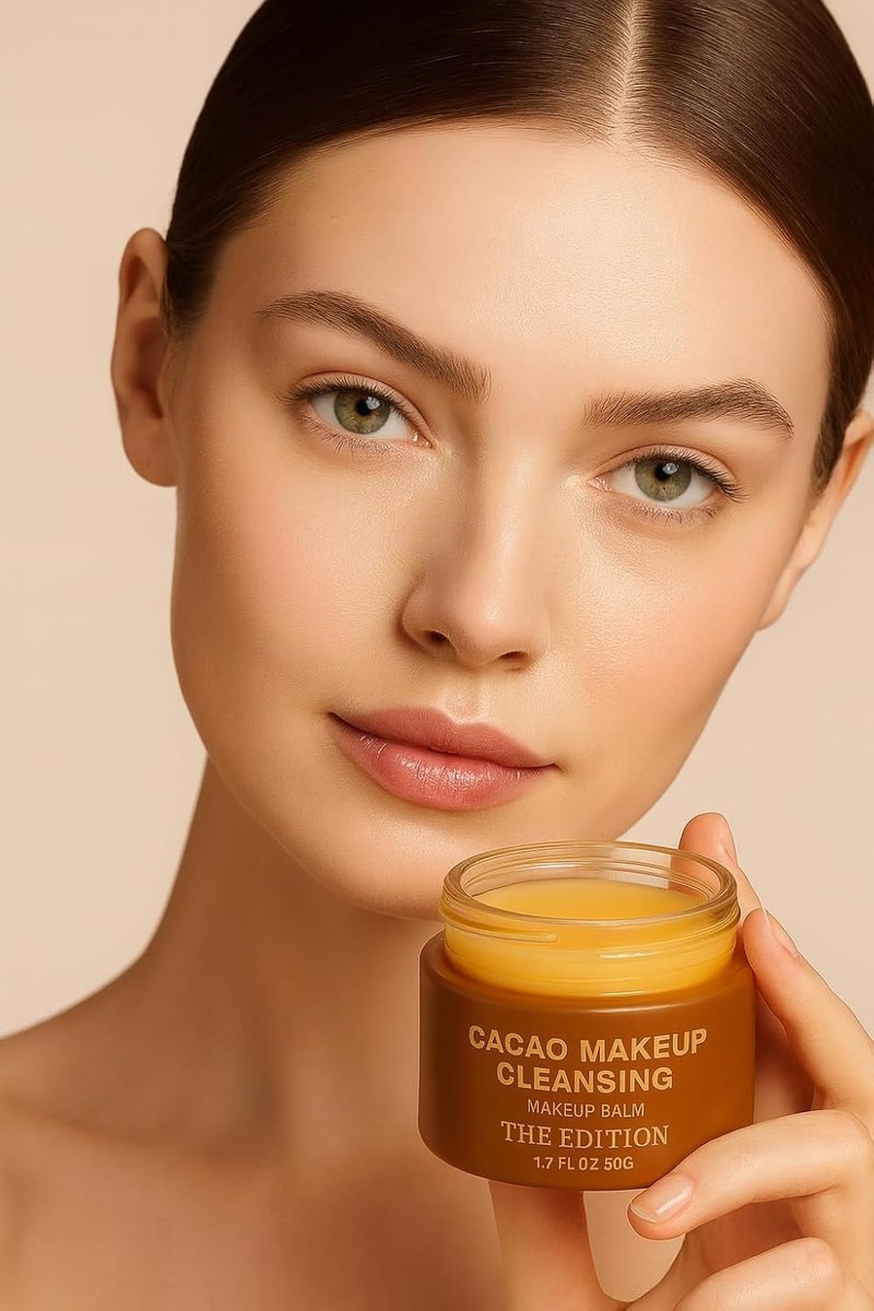 Cacao Makeup Balm - Gentle Face Cleanser & Makeup Remover for Waterproof Makeup | Hydrating Skincare, 50g