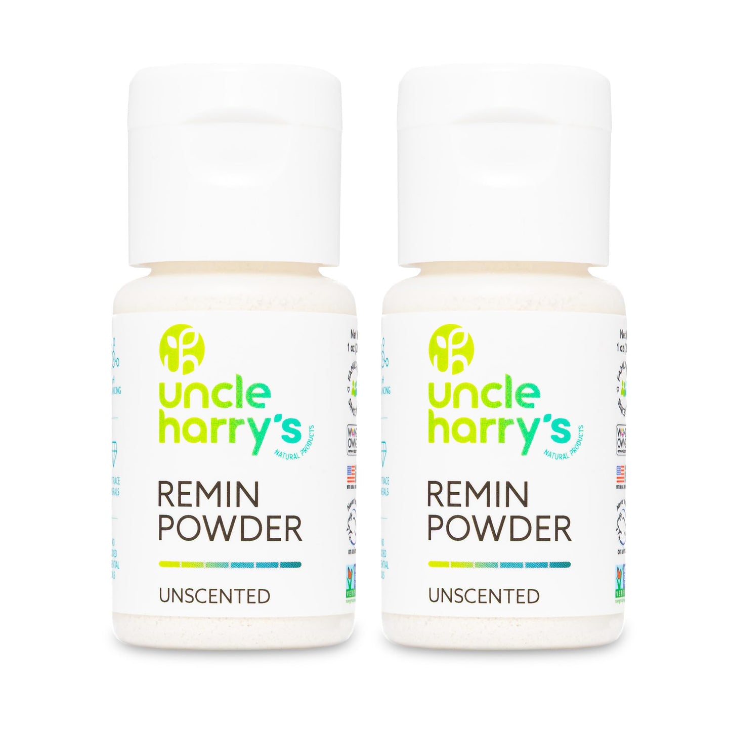 Uncle Harry's Unscented Remineralization Powder | All Natural Enamel Support for Sensitive Teeth | Powder for Strong Enamel (2 Pack, 1 oz)