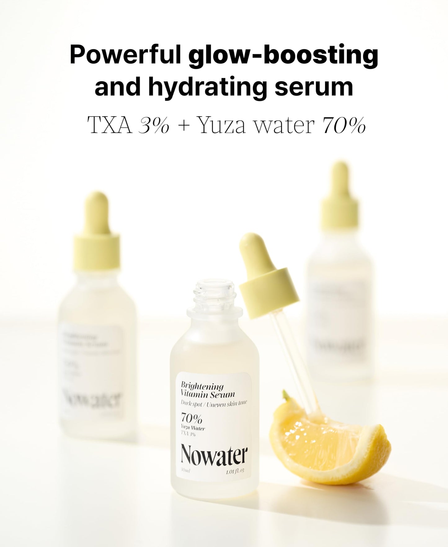 Tranexamic Acid 3% + Niacinamide Serum – Korean Dark Spot & Hyperpigmentation Treatment, Brightening Face Serum with Yuzu Water for Melasma & Uneven Skin Tone, NOWATER (1.01 fl.oz)