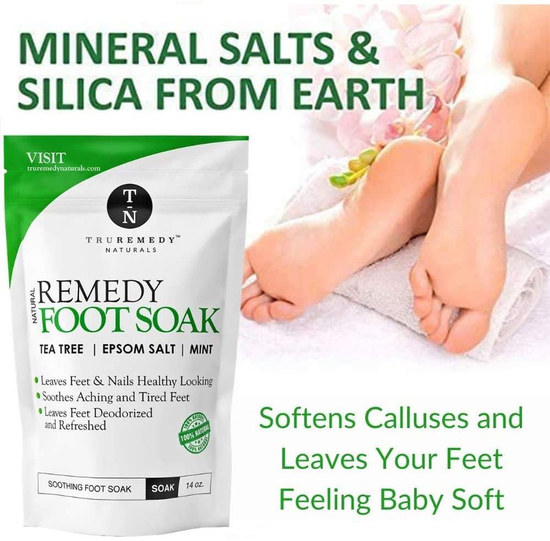 Tea Tree Oil Body Wash & Foot Soak Set - Epsom Salt Mint | Relieves Body Odor, Athlete’s Foot, Skin Irritations