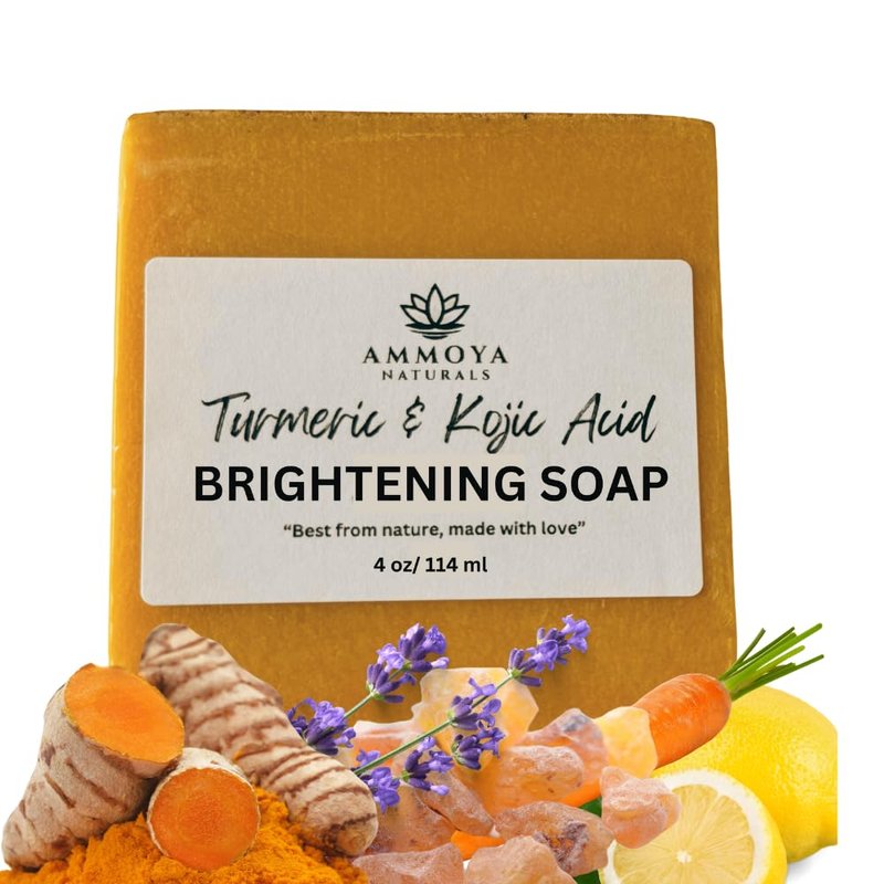 Turmeric Skin Cleansing Soap - Natural Glow Face & Body Cleanser for Acne, Dark Spots & Scars | 3 Bars (4.5 oz)
