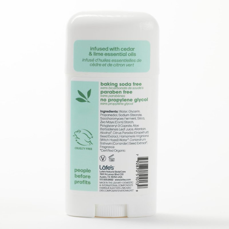Natural Deodorant Stick - Aluminum Free & Paraben Free | 24-Hour Protection for Men & Women - Cedar & Lime (3-Pack)