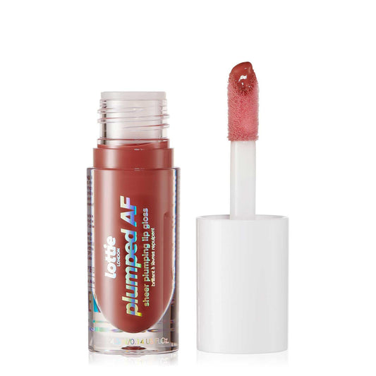 Lottie London Plumped AF in In the Nude, Infused with Hyaluronic filling spheres for a full, plumped & glossy finish