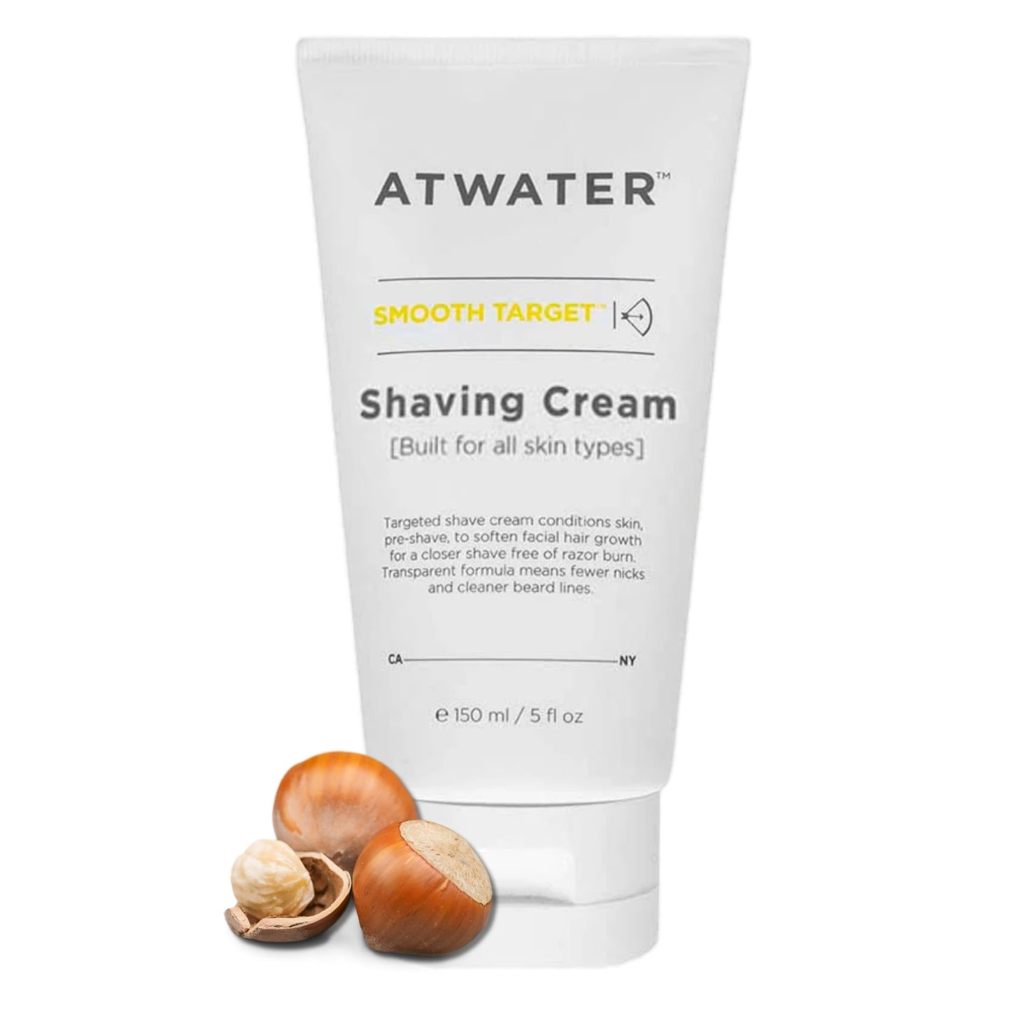 ATWATER Smooth Target Shaving Cream, Men's Pre-Shave and Shave Cream in One, Translucent Formula with Rosa Gallica Extract, Nick-Free Protection for Sensitive Skin - 5 oz
