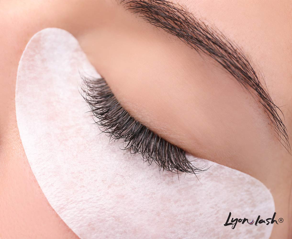 Lyon Lash Eyelash Extension Supplies 4x100 Packs - 100 Pairs Under Eye Gel Pads | 100 Disposable Mascara Brushes Wands | 100 Micro Applicators Brush | 100 Glue Ring Holder | 2 Medical Tapes