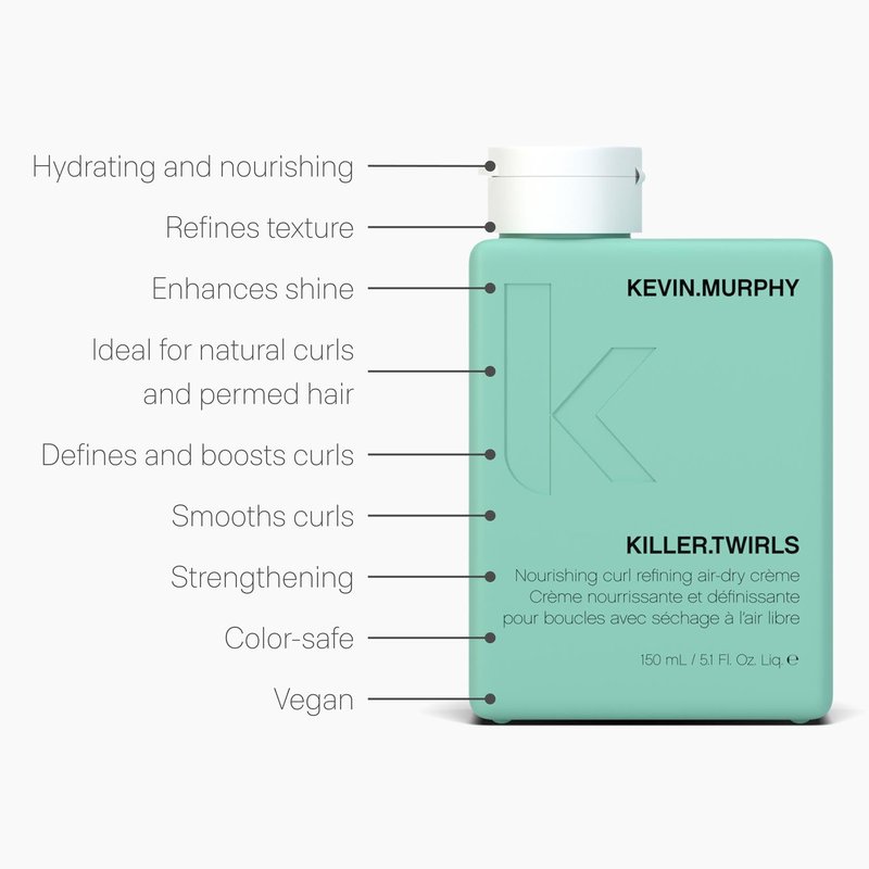 KEVIN.MURPHY KILLER.TWIRLS - Curl Defining Creme - Hydrates & Refines - For Naturally Curly & Permed Hair - Humidity Resistant Hair Care - With Organic Oat Milk & Shea Butter - 150 mL / 5.1 fl oz