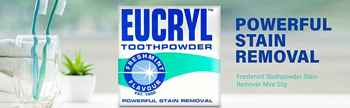Eucryl Smokers Tooth Powder Freshmint Flavour (50g) - Pack of 2