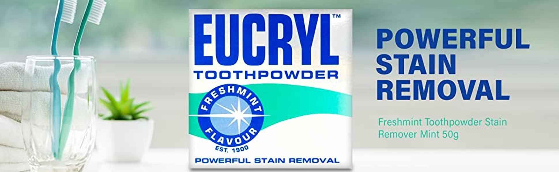 Eucryl Smokers Tooth Powder Freshmint Flavour (50g) - Pack of 2