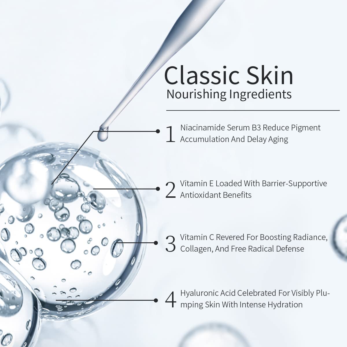 HKH Niacinamide Serum Capsules for Face - Anti Aging Dark Spot Remover Hydrating with Hyaluronic Acid Smoothing & Firming & Fine lines - Travel Friendly (48 ct) (Niacinamide 48pcs)