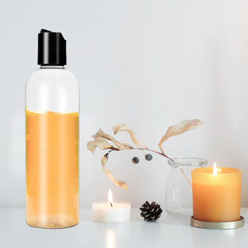 Travel Bottles Set - 34 Pcs Refillable Squeeze Containers for Shampoo, Lotions & Creams | Clear 8 oz