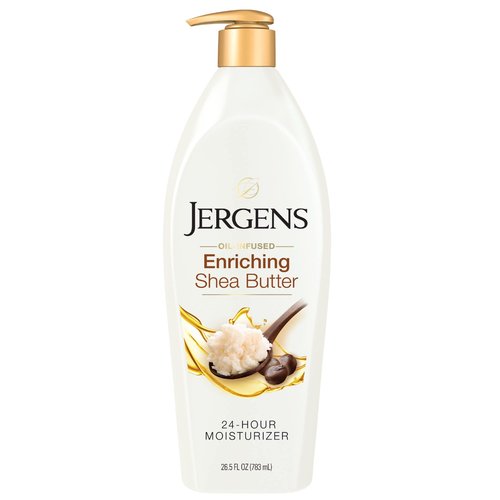 Jergens Skin Firming Body Lotion for Dry to Extra Dry Skin & Hand and Body Lotion, Pure Shea Butter Deep Conditioning Body Moisturizer, Dermatologist Tested, 26.5 oz