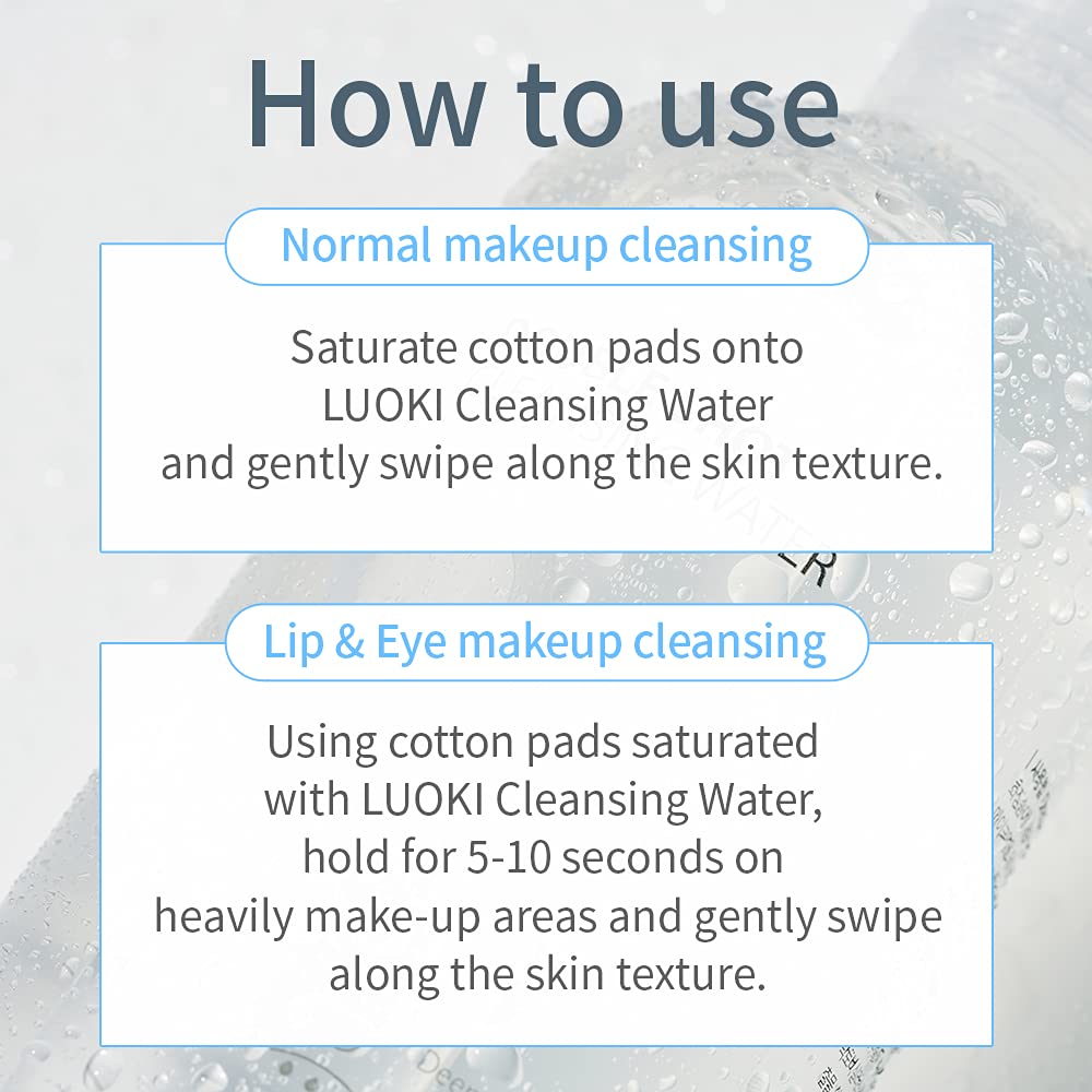 luoki Double Shot Cleansing Water 500ml (16.9 fl oz) - Hypoallergenic Deep Clean Micellar Cleansing Water and Makeup Remover… (16.9 Fl Oz) (Pack of 2)