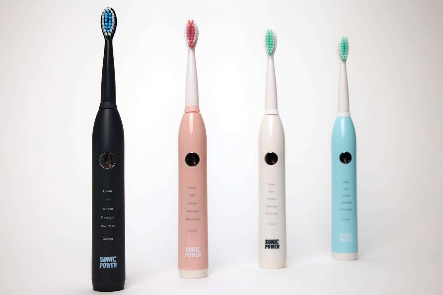 SonicPower Electric Toothbrush Kit, Ultra Portable & Lightweight with 5 Cleaning Modes, 1 Year Supply of Brush Heads, Rechargeable Battery, Mirror Mount & Travel Cap Included (White)