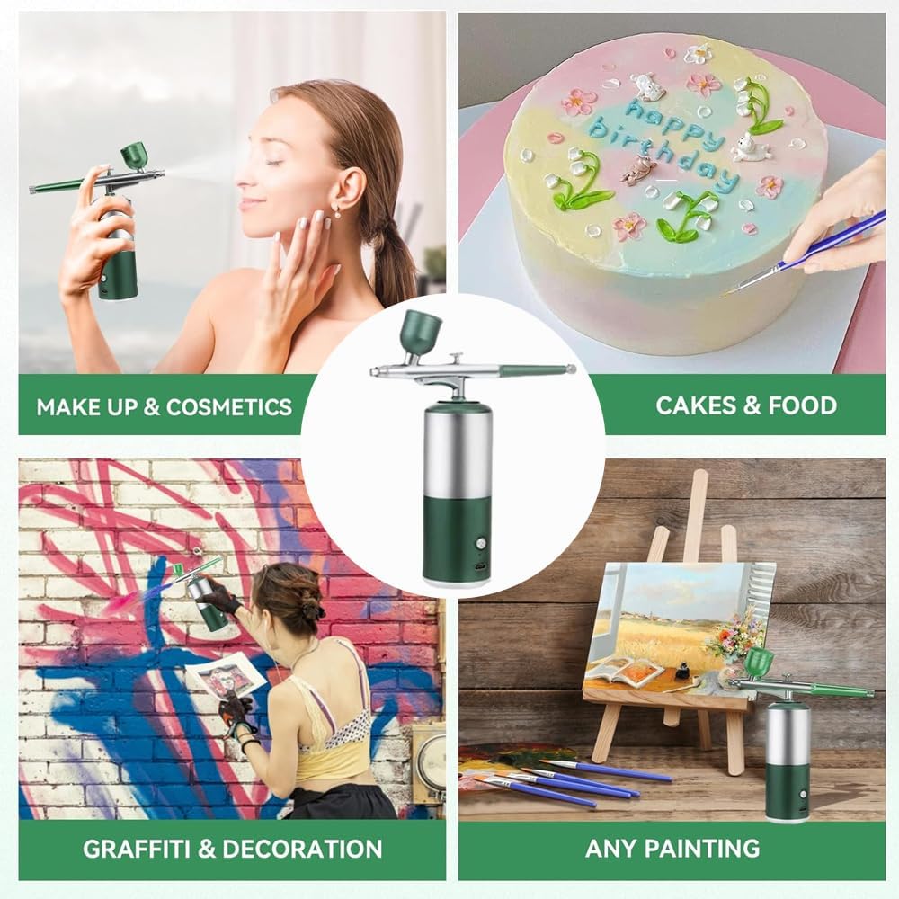 Oxygen Facial Machine - Portable Rechargeable Facial Steamer for Skin Rejuvenation | Green Color