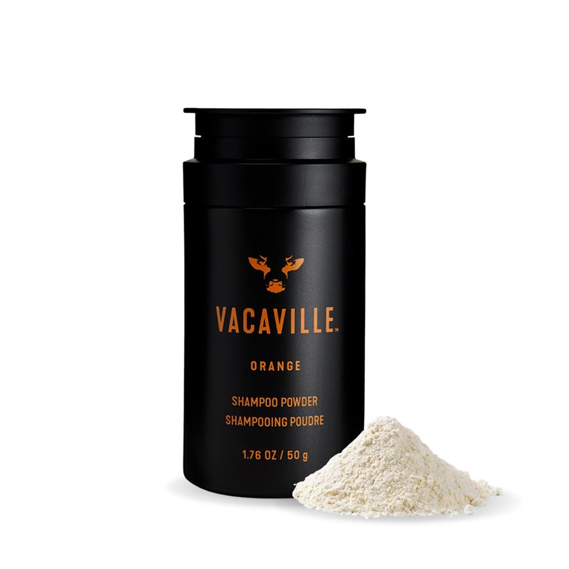 Vacaville Beauty Powder Shampoo for Hair Growth, Orange Scented | Waterless, Eco Friendly & Travel Shampoo | Natural Vegan Formula for Thinning Hair & Sensitive Scalp | Full Size