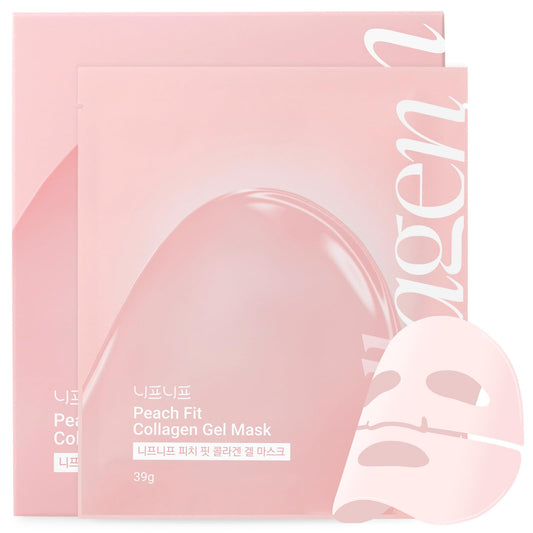 NEAF NEAF Peach Fit Collagen Gel Mask, A hydrogel mask with 300Da collagen and 12 peptides to smooth pores and improve skin texture. (39g x 5ea)
