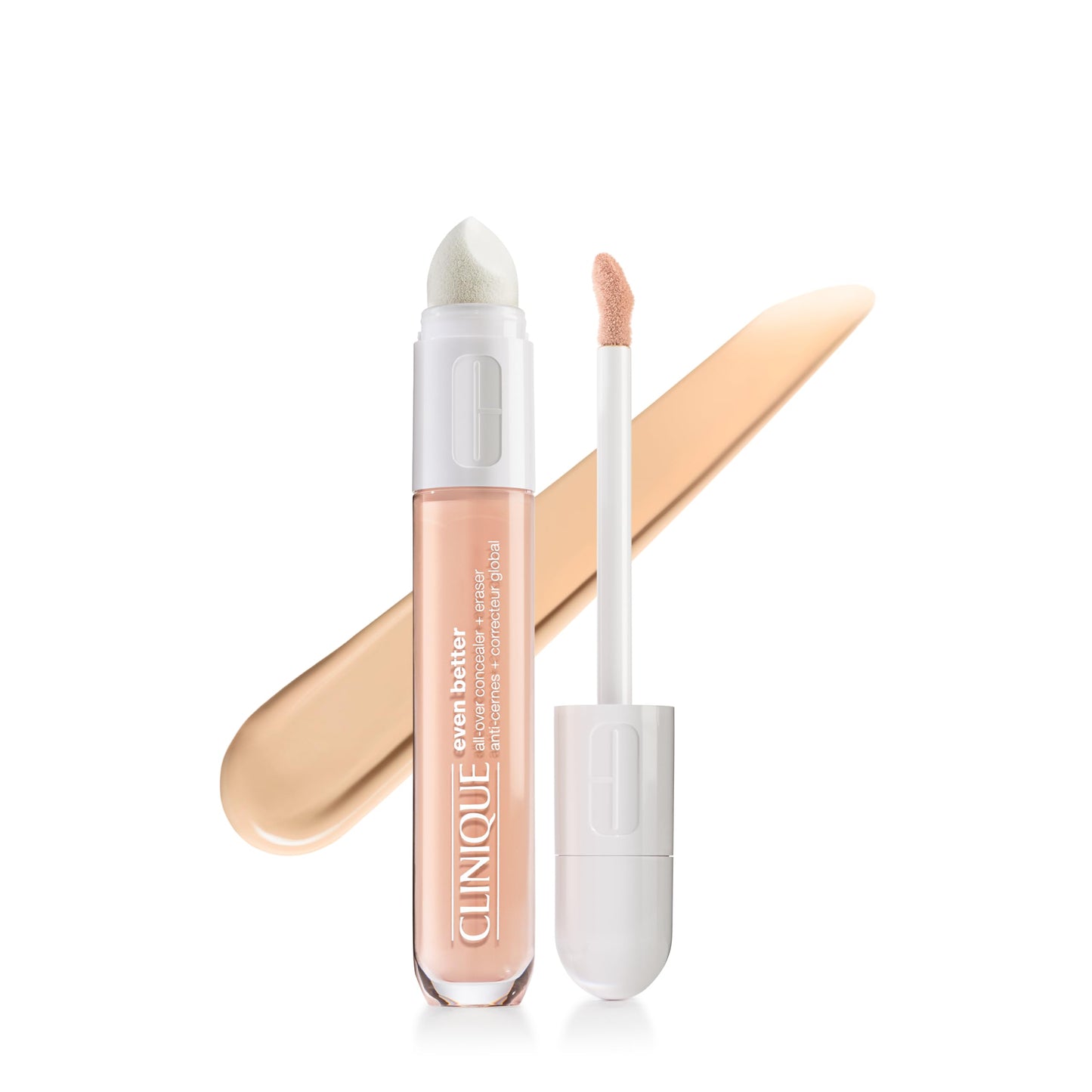 Clinique Even Better All-Over Full Coverage Concealer + Eraser Makeup For Dark Undereye Circles | With Hyaluronic Acid + Caffeine | Hydrating, Brightening + Depuffing, Ivory, 0.2 Fl Oz